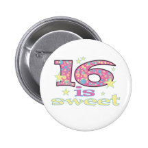 16 is Sweet Pinback Buttons