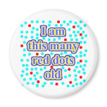 16 Red Dots Old Fridge Magnets