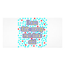 16 Red Dots Old Custom Photo Card