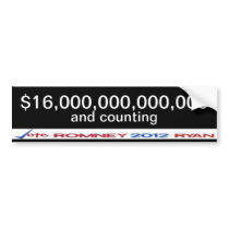 $16 trillion debt Anti-Obama bumper sticker