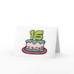 16 Year Old Birthday Cake Card
