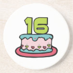 16 Year Old Birthday Cake Coaster
