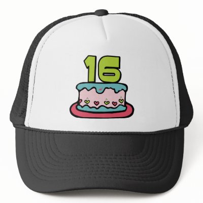 16 Year Old Birthday Cake Hat by Birthday_Bash