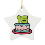16 Year Old Birthday Cake Christmas Ornaments