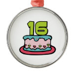 16 Year Old Birthday Cake Ornament