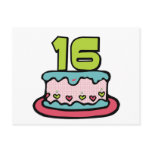 16 Year Old Birthday Cake postcards