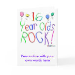16 Year Olds Rock ! Greeting Card