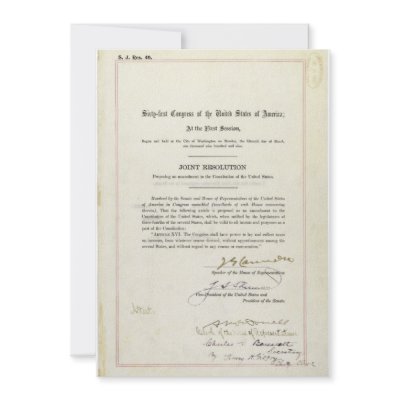16th Amendment of the United States Constitution Personalized Announcement by famousdocuments