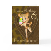 16th Birthday card, Cutie Pie Animal Collection