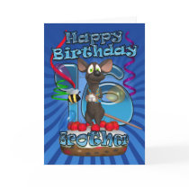16th Birthday Card For Brother - Funky Mouse On A