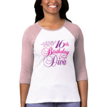 16th Birthday Diva Tshirts