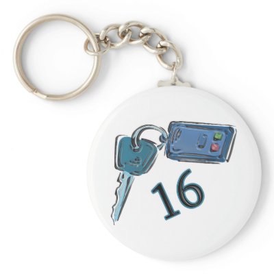 16th Birthday Keys Gifts Keychain by funbirthday