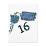16th Birthday Keys Gifts Post Cards
