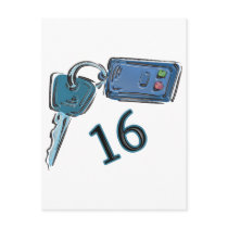 16th Birthday Keys Gifts Post Cards