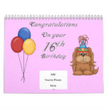 16th Birthday Memories & Guest Book Wall Calendars
