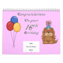 16th Birthday Memories & Guest Book Wall Calendars