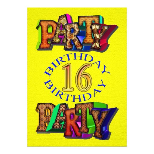 16th birthday party invitation