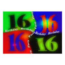 16th Birthday Party INVITATIONS - Abstract