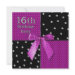 16th Birthday Party Invitations -Fuchsia/Black invitation