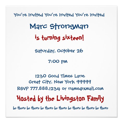 16th Birthday Party Modern Geometric Navy W1831 Invite