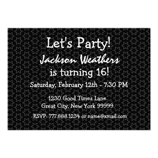 16th Birthday Party Modern Red Black and White Custom Invitation