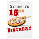 16th Birthday Pizza Party Card