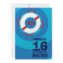 16th Birthday Pool Party Invitation