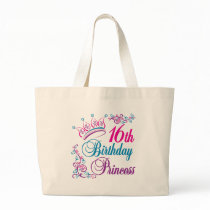 16th Birthday Princess Canvas Bags