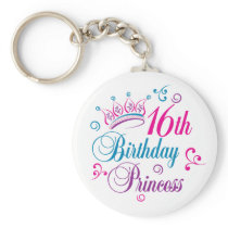 16th Birthday Princess Key Chain