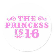 16th Birthday Round Stickers