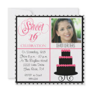 16th Birthday-Sweet 16 Party Invitation W/Photo invitation