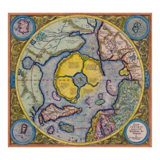 16th Century Mercator North Pole Map print