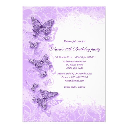 16th "sweet sixteen" birthday party aqua personalized invites