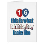 16th year birthday designs greeting cards