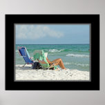 16x20 Painting Print Relaxing On The Beach