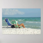 16x24 Painting Print Relaxing On The Beach