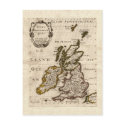 1700 Nicolas Fils Sanson Map: Isles Britanniques postcards by ZephyrusBooks 1700 Nicolas Fils Sanson Map: Isles Britanniques postcards