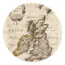 1700 Nicolas Fils Sanson Map: Isles Britanniques Round Sticker