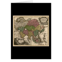 1700's Map of Asia Greeting Cards