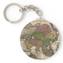 1700's Map of Asia Key Chain