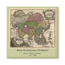 1700's Map of Asia Magnets