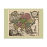 1700's Map of Asia Postcards