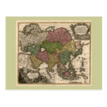 1700's Map of Asia Postcards