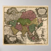 1700's Map of Asia Poster