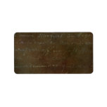 1700s Vintage French Brown Script Grunge Parchment Address Label