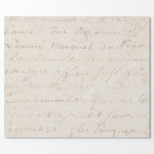 1700s Vintage French Retro Script Parchment Paper Wrapping Paper-1