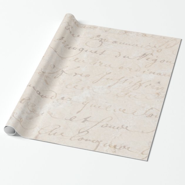 1700s Vintage French Retro Script Parchment Paper Wrapping Paper 1/4