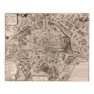 Map Of France Paris. 1705 Map of Paris, France