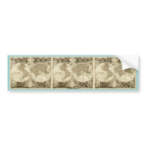 1708 Jean Baptiste Nolin World Map bumper stickers
