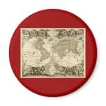 1708 Jean Baptiste Nolin World Map Magnet